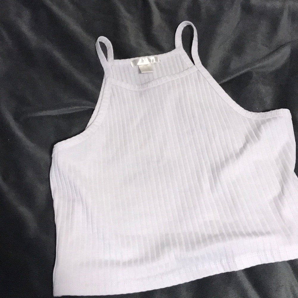 All white crop top
